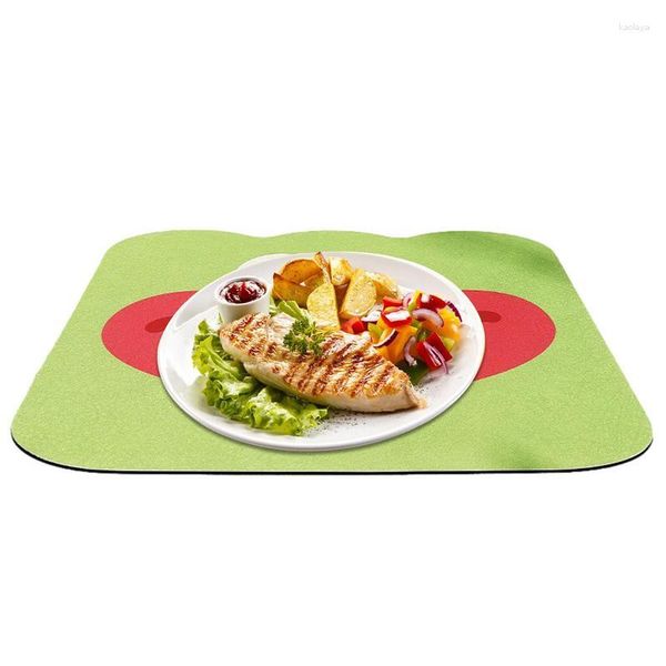 Napperons en tissu de Polyester Rectangle de cuisine | Tapis de Table pour coussin de séchage pliable à Absorption d'eau antidérapant