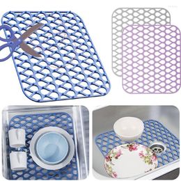 Tapis de table cuisine Silicone évier tapis égouttoir comptoir Protection maille pliable haute température vaisselle stockage