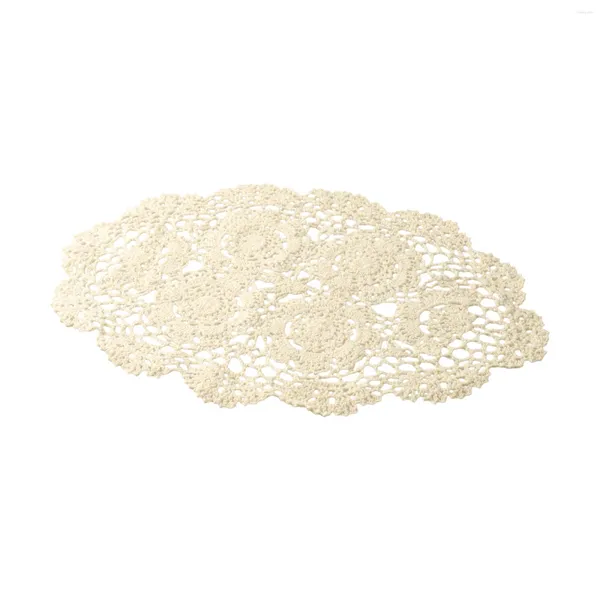 Table de table en dentelle ovale rond rond lismemat place mat vintage hand crochet coton doyens pavé floral mariage christm