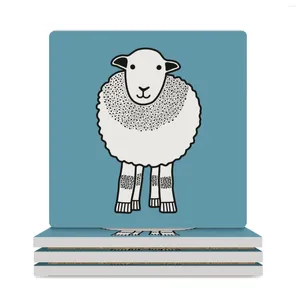 Table Mats Lake District Herdwick Sheep Ceramic Coasters (carré) pour thé tasses à café personnalisées