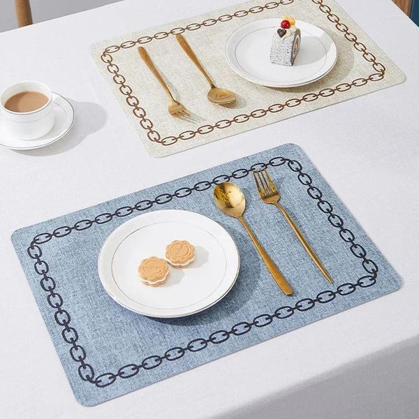 Table Mats Placemats en cuir Dining Imperproofroproof-résistant à la chaleur Nordic Western Mat Kitche