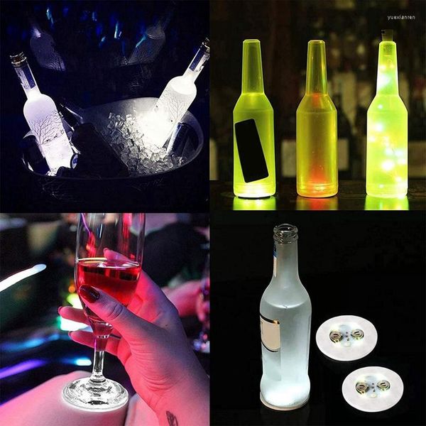 Table Mats LED 12 Pack Light Up Coasters Bouteille Lumières Disques Autocollants Pour Flash Cup