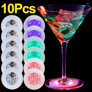 Table Mats LED Stickers Luminous Drinking Glass Cup Pads Lamp Wine Liquor Bottles Cushion Bars Party Cocktail Decor Lights