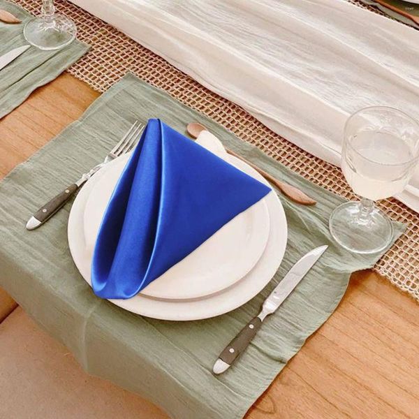 Juego de manteles individuales para decoración de banquetes, servilletas de gama alta, manteles individuales de poliéster para boda, tela satinada, paquete de 12