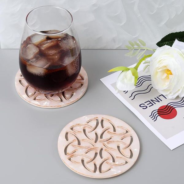 Tapis de table sous-verres de luxe motif en marbre tapis d'isolation thermique coussinets de tasse thé lait tasse café cuisine décoration de mariage