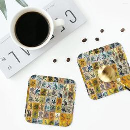 Table Tableau Mah Jongg Birds Coasters Cuisine Placemats imperméables Isulation Caxe Café pour décor PADS DE TABLE DE CATURE DE DÉCOR