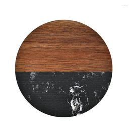 Tapis de Table en bois de marbre, couture, café, thé, carré, rond, napperon