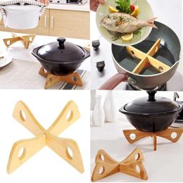 Tapis de Table en bois de bambou, napperon rond, support de vaisselle, support de plateau, plat de refroidissement isolé par la chaleur, Gadget de cuisine