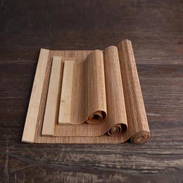 Tapis de table tapis en bambou naturel thé salle à manger isolé coureur Style japonais tissé napperon tasse Pad