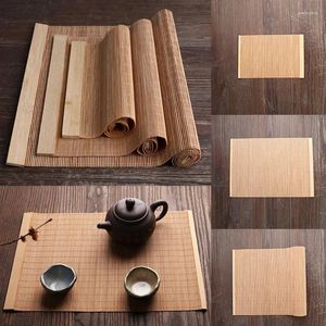 Table Mats Natural Bamboo Runner Placemat Tea Japanese Style Woven Pad Home Cafe Restaurant Decoration