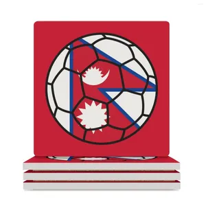 Placemats Nepalese voetbal keramische onderzetters (vierkant) antislip grappige aangepaste kop voor thee