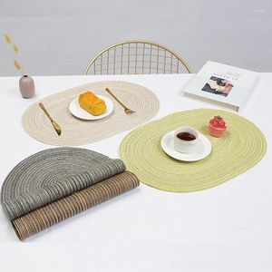 Tapis de Table antidérapants, napperons de forme ovale, coussin isolant, tapis décoratif tissé à la main pour la maison, assiette à manger, décoration de bureau