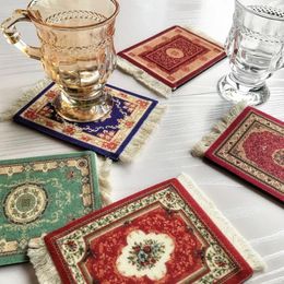 Tapetes de mesa estilo nórdico Vintage étnico, posavasos con borlas, decoración para cocina y sala de estar, tapete resistente al calor para comedor y café