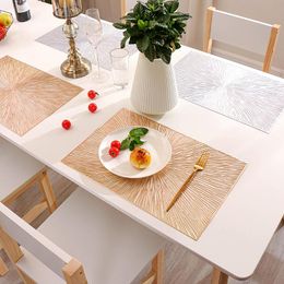 Tapis de Table rectangulaires en PVC, 2/4/6 pièces, napperon résistant à la chaleur, bol isolant, décoration de la maison pour la salle à manger