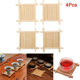 Tafelmatten Pads PCS Placemats Bamboo Cup Mat Handgemaakte koffiebekers Drinks Gereedschap Mokthee Keuken Accessoires Mats Matsmatsmatsmates