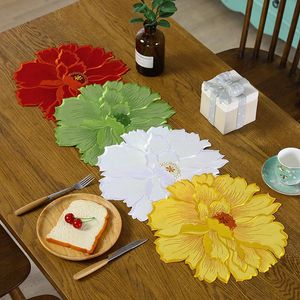 Table Mats Pads Super Fleurs Broderie Napperon Tasse Tasse Thé Pan Cuisine Salle À Manger Napperon Dentelle Napperon De Mariage Boisson PadMats MatsMats