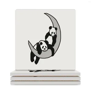Table Mats Panda Moon Coasters en céramique (carré)