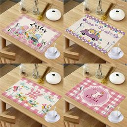 Placemats Roze Serie Cartoon Pasen Linnen Dineren Westerse Maaltijd Decoraties Anti Verbrandingsplacemats Voor Keuken