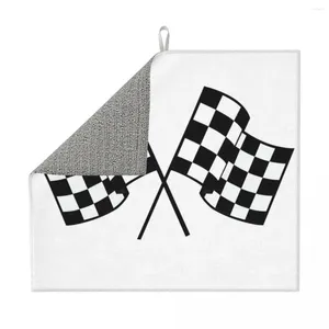 Table Mats de table Pit Crew Dracrered Flag Dishing Mat pour cuisine Super absorbant Fast Dry Microfibre Race Race Racing Plats Ragder Pads