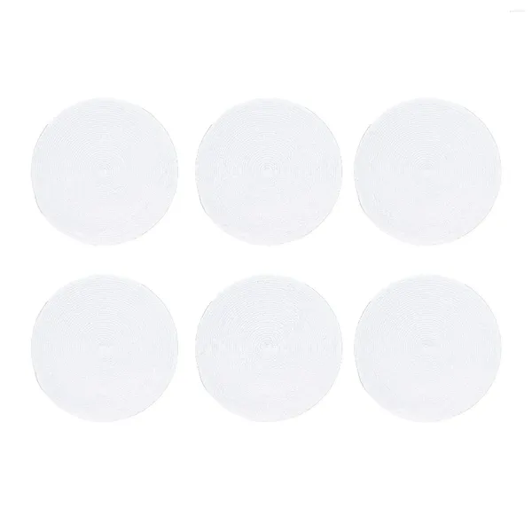 Table Mats Place Place Round Placemat Woven White Heat Isolation