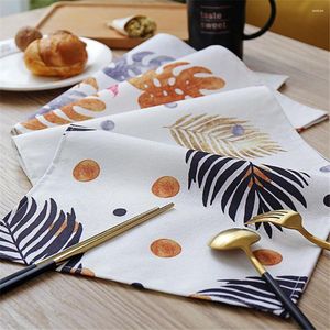 Tafelmatten placemat voor kussen dineermat doek linnen vlas warmte isolatie niet-slip goud vergulde flamingo blad placemats kom 1 st