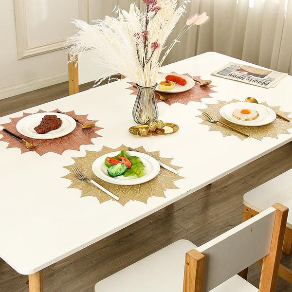 Tapetes de mesa manteles individuales ahuecados lugar Floral para cenar vacaciones boda decorativa decoración redonda