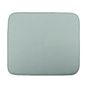 Tapis de Table chargeur d'assiette tapis de séchage de vaisselle en microfibre pour comptoir de cuisine tampon absorbant vert vaisselle 16X18 pouces