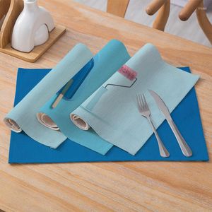 Tafelmatten Polyester linnen TABLE TRAIRE MAT NOORDE PLACEMATS Blauwe planten voor keuken Waterdichte kussen Modern Home Decor 30 40 cm/pc