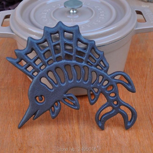 Tapetes de mesa Soporte para ollas Estante de enfriamiento Caballito de mar Trivet Hierro fundido Tetera Alfombrilla con pies Soporte Cocina Regalo para celebración conmemorativa