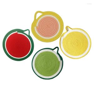 Tapis de table Pot Set Dessous de plat de cuisine Supports de tissage de fil de coton Dessous de verre Coussinets pour la cuisson 4Pack