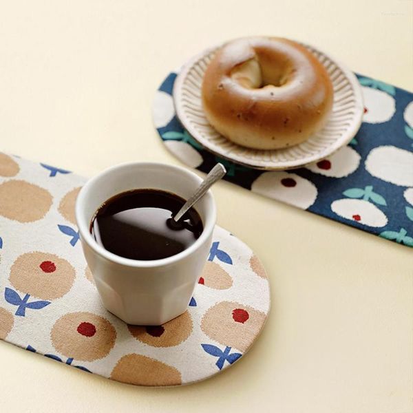Tapetes de mesa, manteles individuales impresos para tela artesanal, tapete para taza de té, almohadilla hidrofílica, comedor japonés para el hogar, a prueba de calor