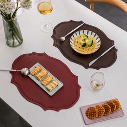 Table Mats Pu Leather Retro Placemat luxueux de style européen de style Europe
