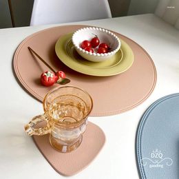 Коврики для стола ПВХ круглые прессованные салфетки из искусственной кожи подушечки для столовых приборов для столовой кухонные аксессуары