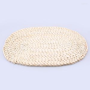 Tapis de table rotin tissé salle à manger ovale napperons en paille naturelle isolation thermique Pot Pad tasse plat sous-verres accessoires de cuisine