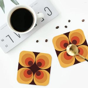 Placemats Retro Oranje Onderzetters Keuken Placemats Antislip Isolatie Kopje Koffie Voor Decor Thuis Servies Pads Set van 4