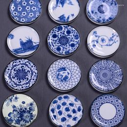 Placemats Ronde Keramische Theekop Mat Blauw En Wit Porselein Theekopje Pad Isolerende Chinese Stijl Huishoudelijke Set Accessoire