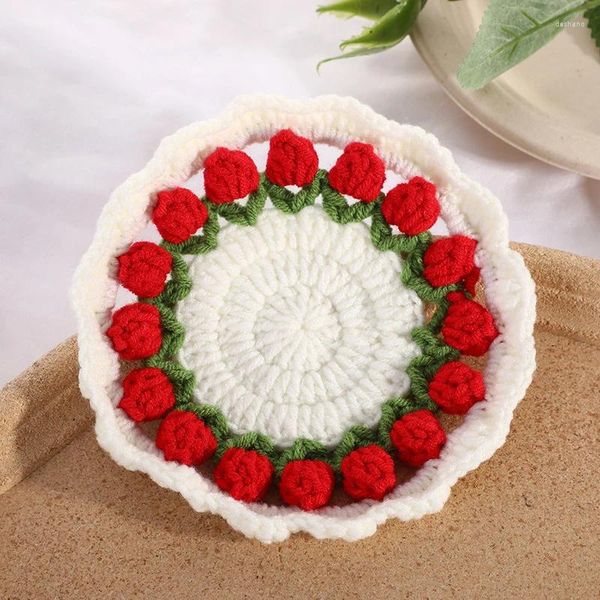 TABLEAU TIP ROND TRAITEMENT PLACE PLACE MAT PAD CROCHET PLACEMAT CUP TEA MAIN MAISON FAIT