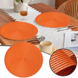 TABLEAUX PLACEMATS RONDS PLATISE 15 pouces pour les tables de salle à manger Christmas Halloween Woven Washable Non-Slip Place Coutasters Set