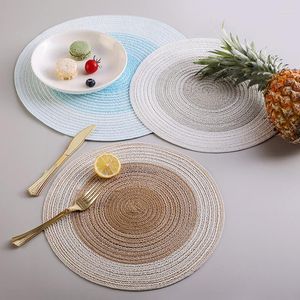 Tafelmatten Round Potoler Mat Noordse westerse Placemat Bowl Tea Japanse stijl Katoen en linnen bord