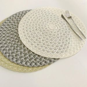 Tapis de table rond tissage napperon mode PP tapis de salle à manger disques tampons bol sous-verres tissu imperméable 38 cm de diamètre