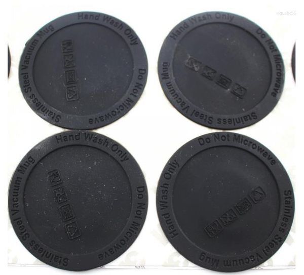 Tapis de table Sous-verres en caoutchouc noir auto-adhésifs pour gobelet de 20 oz 30 oz autocollant de protection rond imperméable résistant à la chaleur tampons de tasse SN