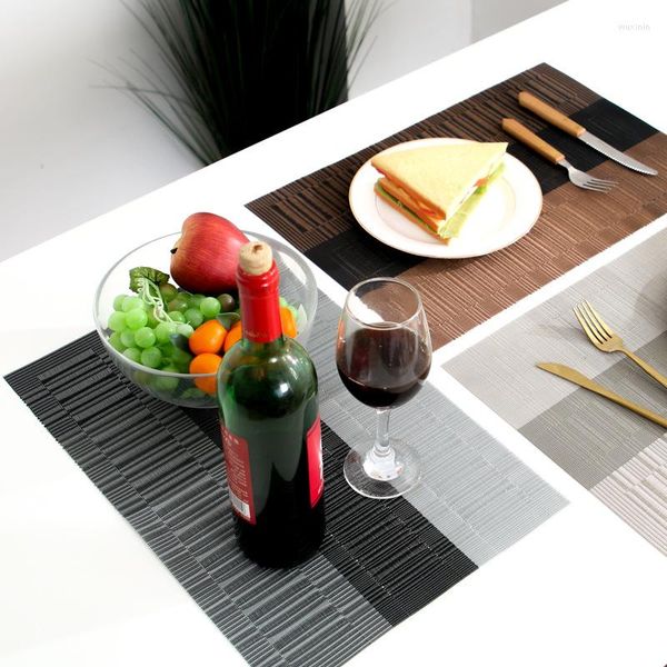 Set de table ensemble de 4 napperons japonais en PVC pour tapis Pad boisson sous-verres à vin napperons en bambou salle à manger linge de cuisine