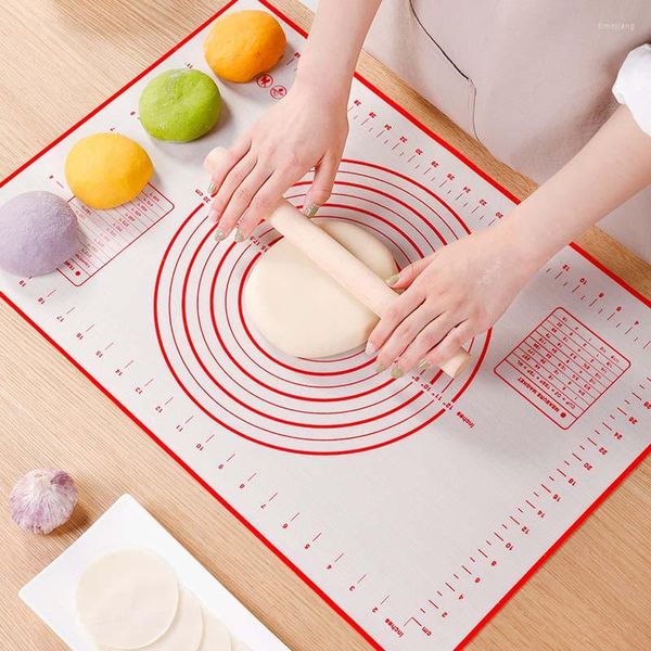 Tapis de Table en Silicone, tapis de cuisson, machine à pâte à Pizza, pâtisserie, Gadgets de cuisine, roulement antiadhésif avec échelle, outil de planche à découper