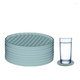 Tapetes de mesa Posavasos de silicona para bebidas Juego de 8 Copa resistente al calor Mate Se adapta a cualquier tamaño Vasos para beber Suave