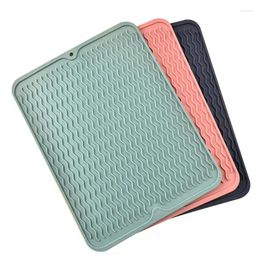 TABLEAU MATS SILICONE PLAQUE SÉRYAGE MATE CUIT COMPÉLET COMPTENANT CHATEUR PAD résistant Easy Easy Clean Drainboard Spoon repos pour la maison