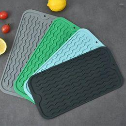 Tapetes de mesa Silicone Dreno Pad Soft Pratos Protetor Sink Mat Cocina Cozinha Home Anti Slip Secagem