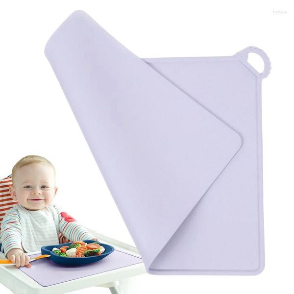 Tapis de table Tapis de repas en silicone Nourriture pour tout-petits pour manger Napperons pour enfants portables et réutilisables Set de table pour enfants