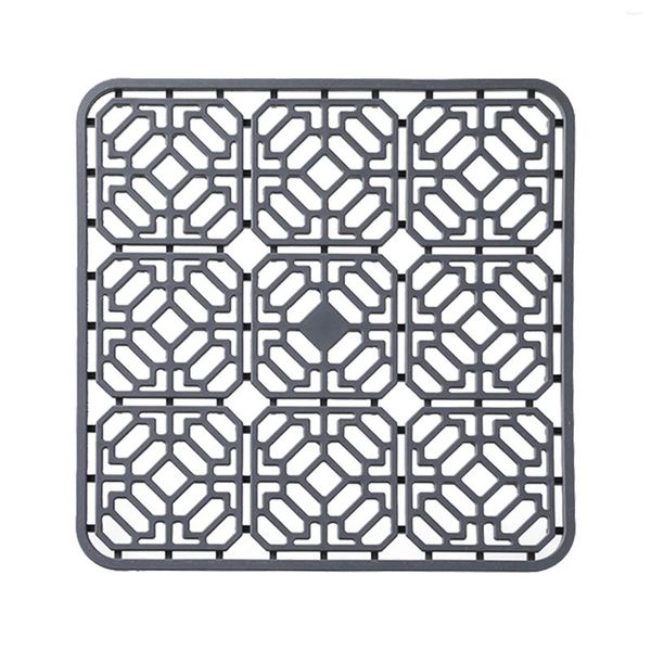 Tapis de table en silicone durable pour égouttoir de bol en acier inoxydable multicolore grille de cuisine séchage de la vaisselle tapis de protection d'évier de ferme résistant à la chaleur