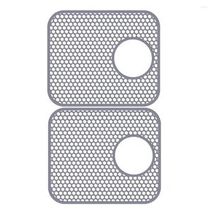 Tafelmatten Siliconen gootsteenmat 2-pack beschermers voor keuken met opklapbare afvoer in het midden Niet-hittebestendig