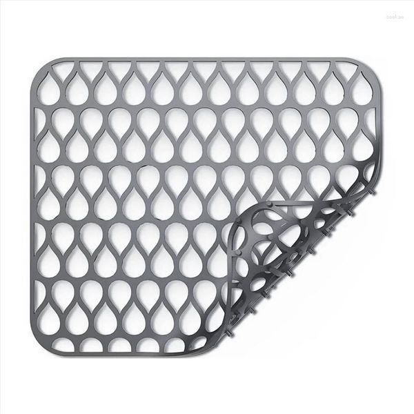 Table Mats Protégeurs d'évier en silicone pour la grille de tapis non glissée pliant au fond de la porcelaine en acier inoxydable 1pcs